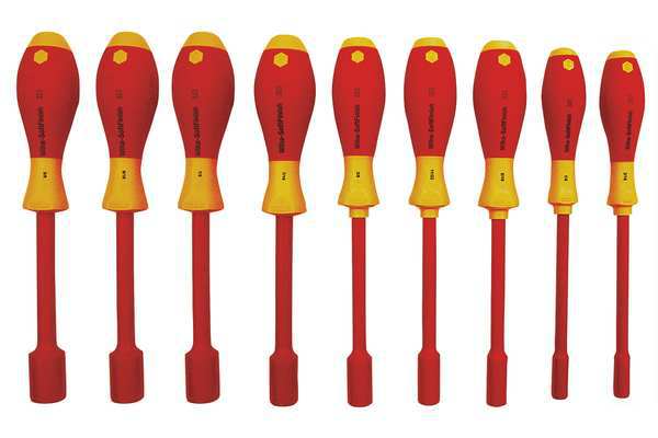Nut Driver Set, 9 Pieces, SAE, Solid, Ins