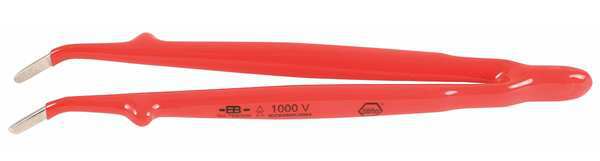 Insulated Tweezers, Angled Blunt, 8 In