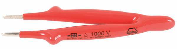 Insulated Tweezers, Straight Blunt, 5 In