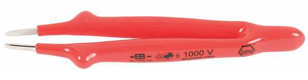 Insulated Tweezers, Straight Blunt, 6 In