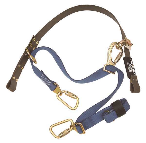 Positioning Lanyard, Various Diameters, 310 lb. Weight Capacity, Brown/Blue