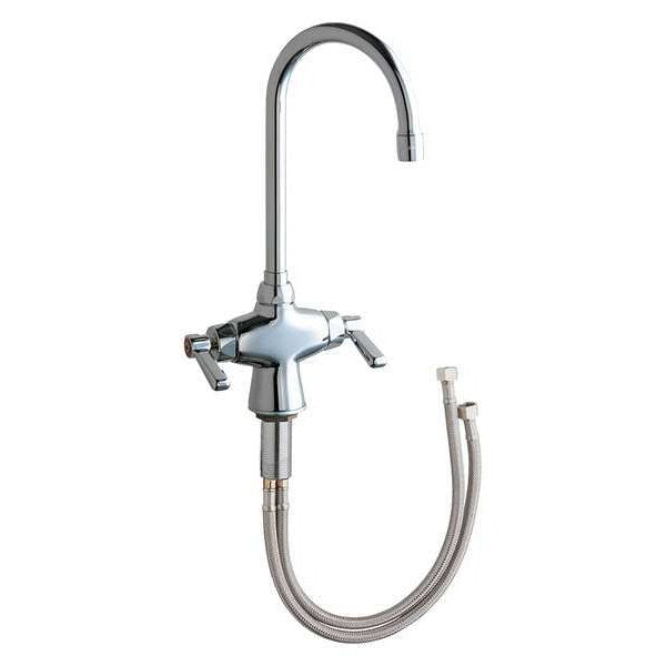 Manual, Single Hole Mount, Commercial 1 Hole Gooseneck Kitchen Faucet