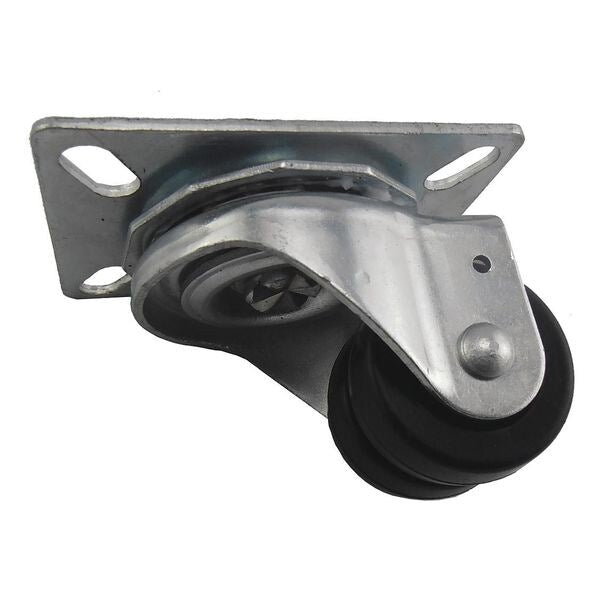 Dual Wheel Swivel Caster, Rubber, 2 in, 200 lb