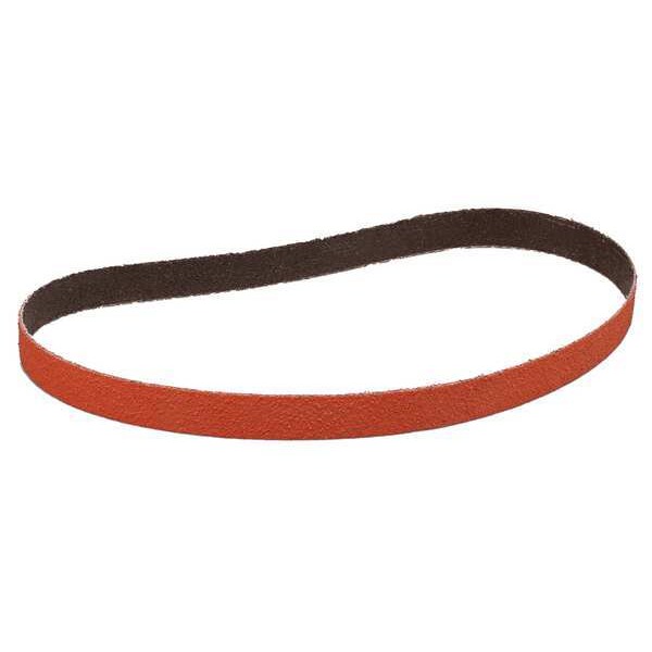Cloth Belt, Coated, 1/2 in W, 18 in L, 36 Grit, Extra Coarse, Ceramic, 984F, Orange