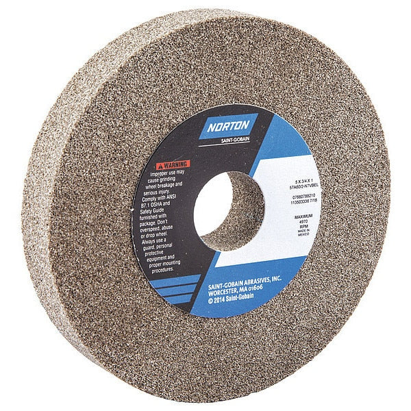 Grinding Wheel, 5 in. Dia, AO, 60/80G, Brown