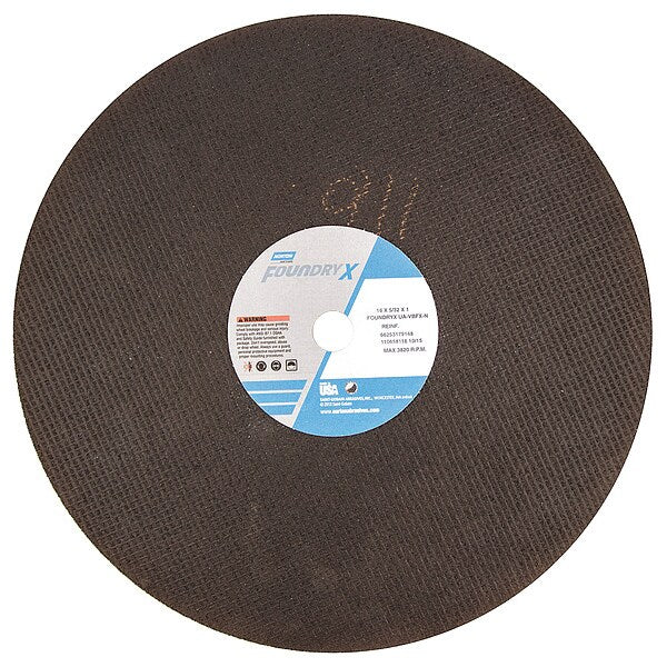 Cut-Off Wheel, 16 in. Dia, AO, 24 G, Black