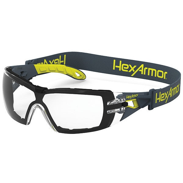 Safety Glasses, Wraparound Clear Polycarbonate Lens, Anti-Fog, Scratch-Resistant