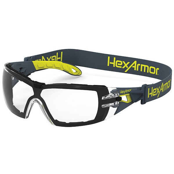 Safety Glasses, Wraparound Clear Polycarbonate Lens, Anti-Fog