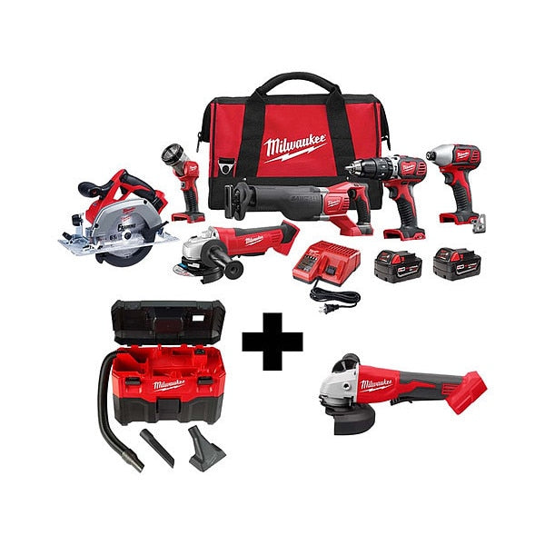 Combo Kit, Vacuum and Grinder, 18 V
