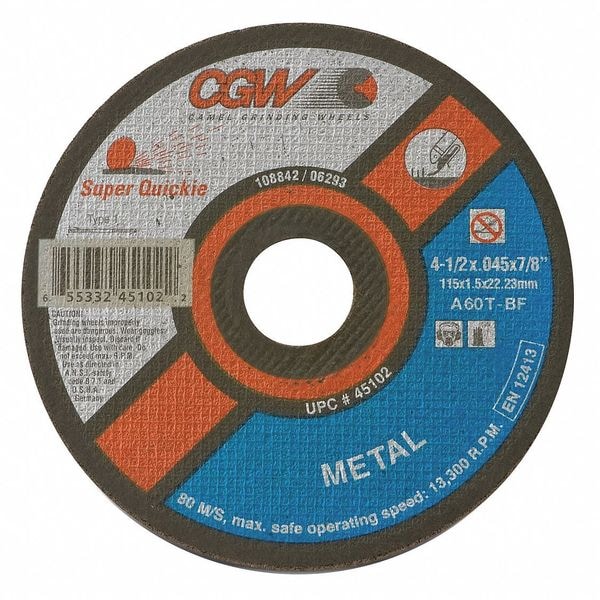 CutOff Whl, 4.5x0.045x7/8, T1, A60TBF, Spr