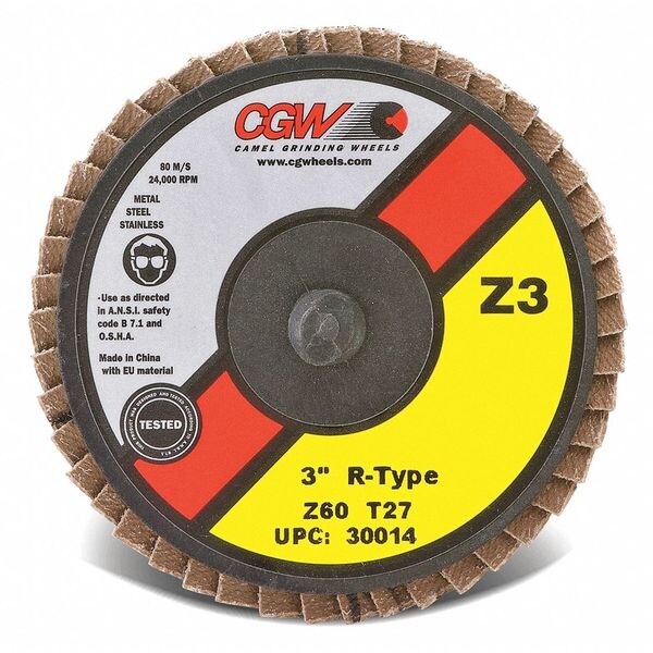 Flap Disc, 3, T27, C/Z, Reg Roll On 60G