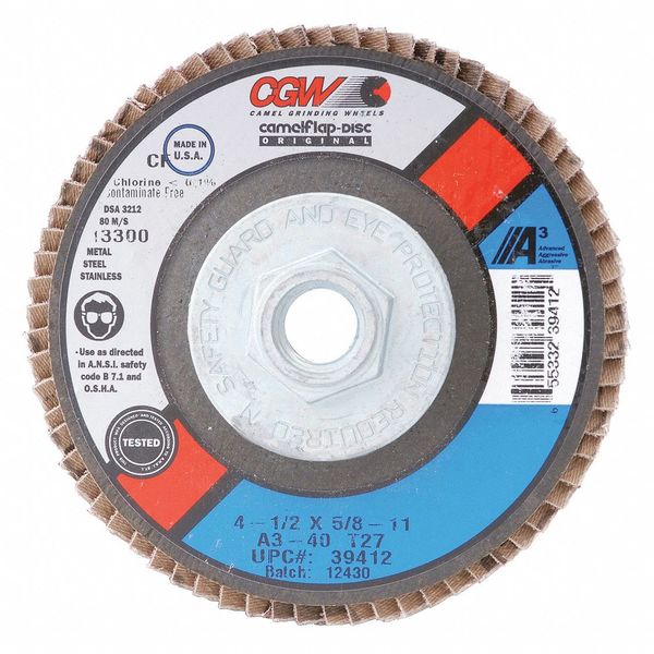 Flap Disc, 4.5x5/8-11, T27, A3, XL, 60G