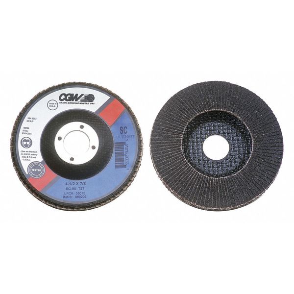 Flap Disc, 4.5x5/8-11, T27, SC, Reg, 40G
