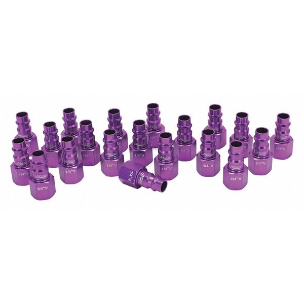 HghFlw Plug, V-Style, Prple, 1/4