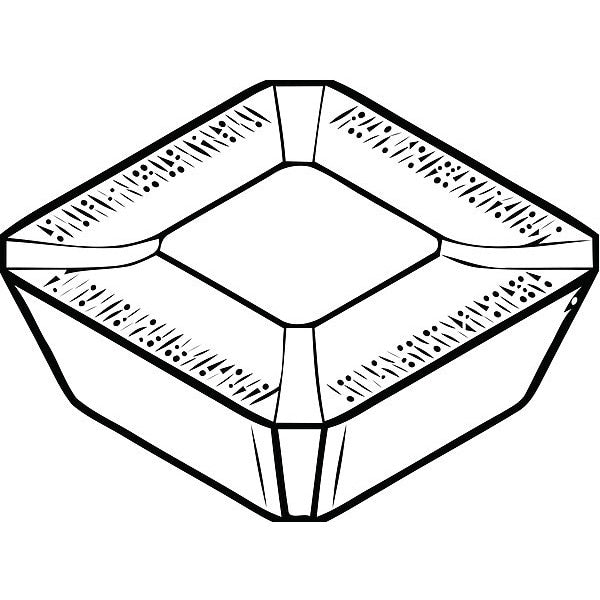Square Milling Insert, 12.70mm, Carbide