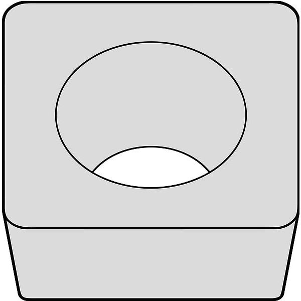 Square Turning Insert, Square, 1/2 in, SCMW, 1/32 in, Carbide