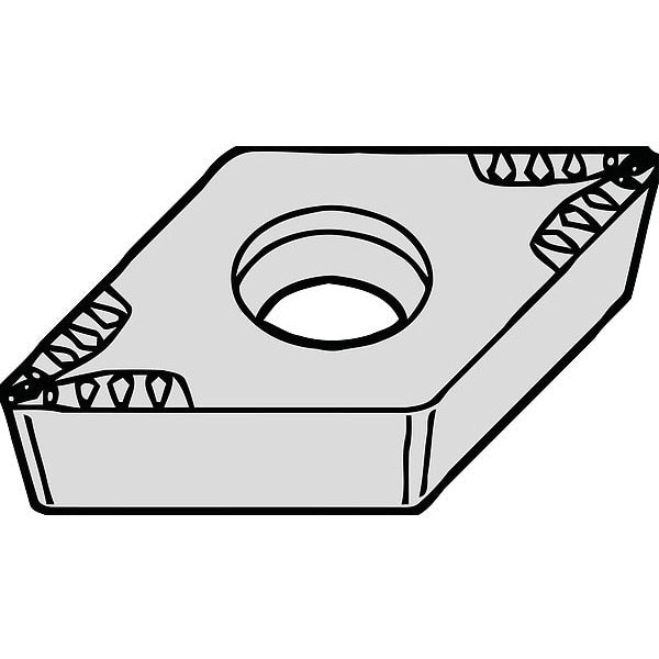Triangle Turning Insert, Triangle, 3/8 in, TPUN, 1/32 in, Carbide