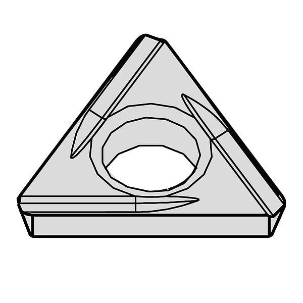 Triangle Turning Insert, Triangle, 1/4 in, TPHH, 0.007 in, Carbide