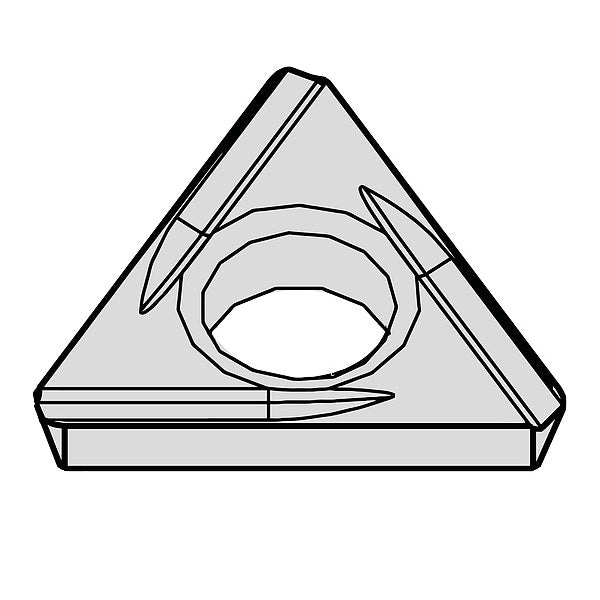 Triangle Turning Insert, Triangle, 5/32 in, TDHH, 0.007 in