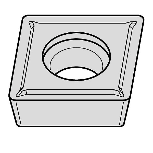Diamond Turning Insert, Diamond, 3/8 in, CPMT, 80  Degrees, 0.0080 in, Carbide