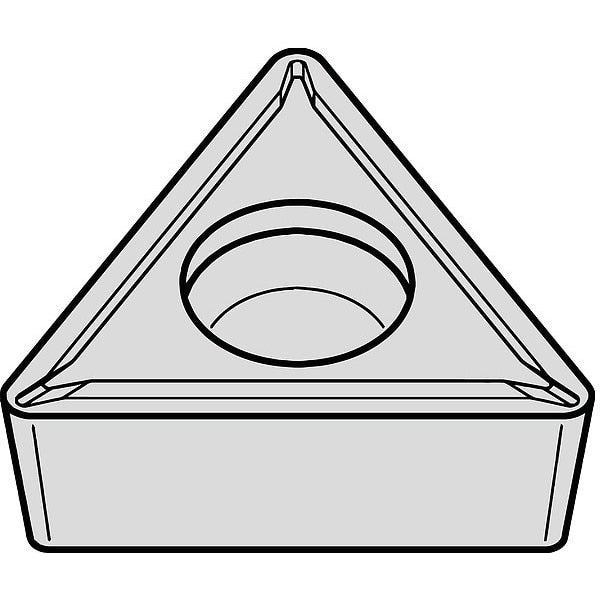 Triangle Turning Insert, Triangle, 1/4 in, TPMT, 0.008 in, Carbide