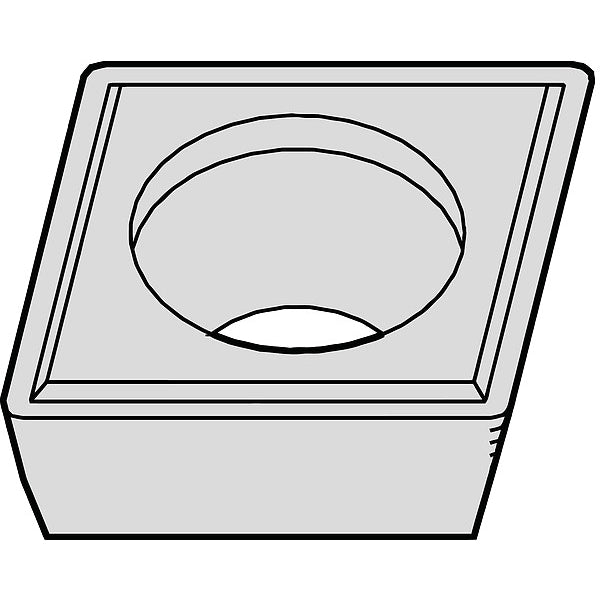 Diamond Turning Insert, Diamond, 1/4 in, CPHH, 80  Degrees, 0.0070 in, Carbide