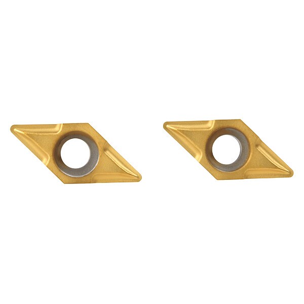 Diamond Turning Insert, Diamond, 3/16 in, GCHT, 45  Degrees, 1/64 in, Carbide