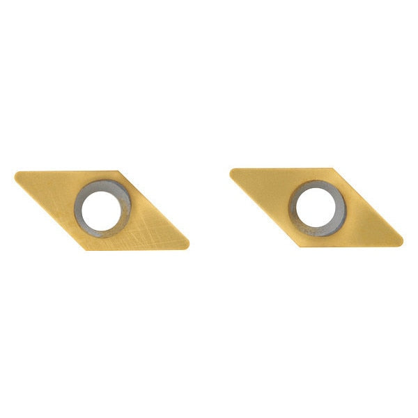 Diamond Turning Insert, Diamond, 3/16 in, GCHW, 45  Degrees, 1/64 in, Carbide