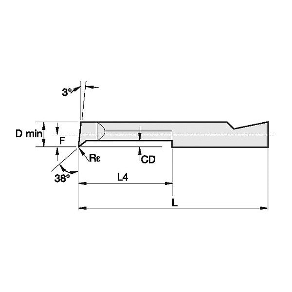 Boring Bar, 15.24mm, Carbide