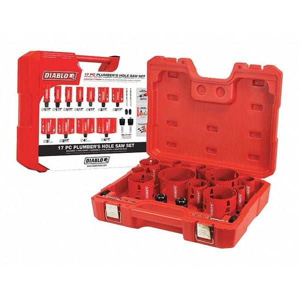Bi-Metal Plumbing Hole Saw Set, 17 pcs.