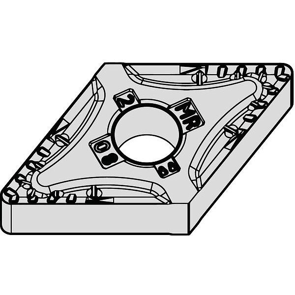 Diamond Turning Insert, Diamond, 1/2 in, DNMG, 55  Degrees, 1/32 in, Carbide