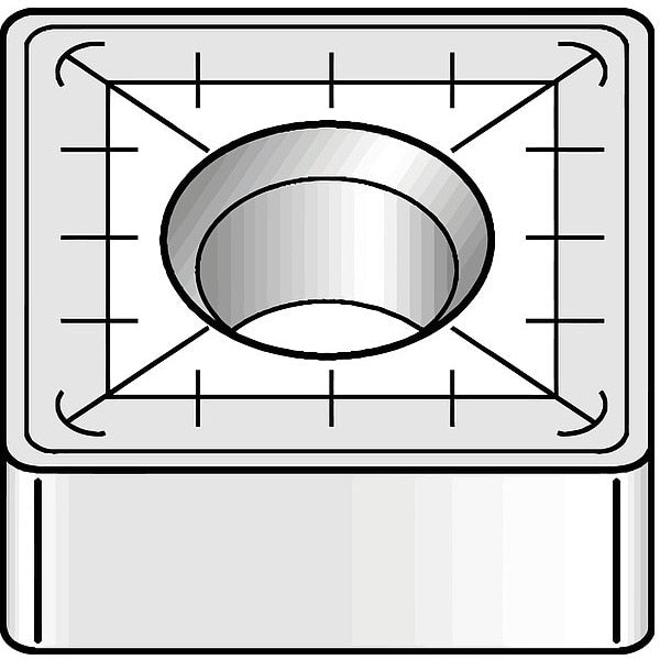 Square Turning Insert, Square, 1 in, SNMM, 3/32 in