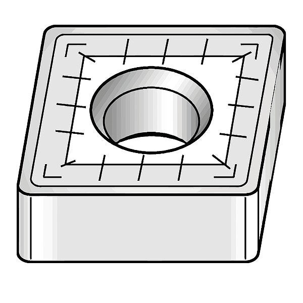 Diamond Turning Insert, Diamond, 3/4 in, CNMM, 80  Degrees, 1/16 in