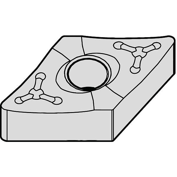 Diamond Turning Insert, Diamond, 1/2 in, DNMM, 55  Degrees, 3/64 in, Carbide