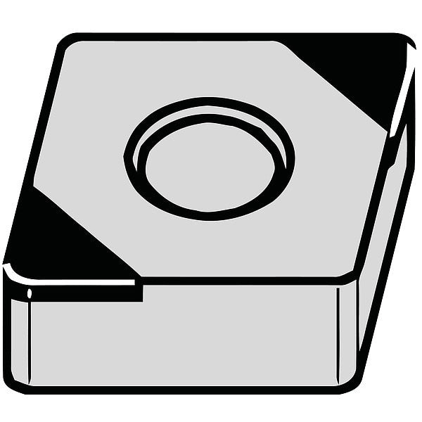 Diamond Turning Insert, Diamond, 1/2 in, CNGA, 80  Degrees, 3/64 in