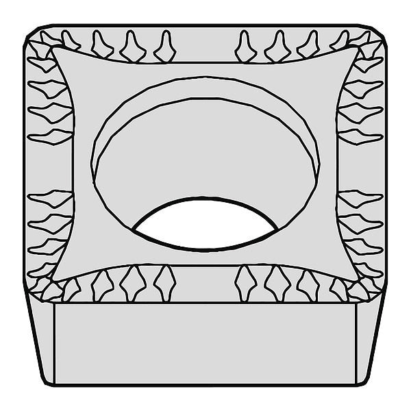 Square Turning Insert, Square, 1/2 in, SCMT, 1/32 in