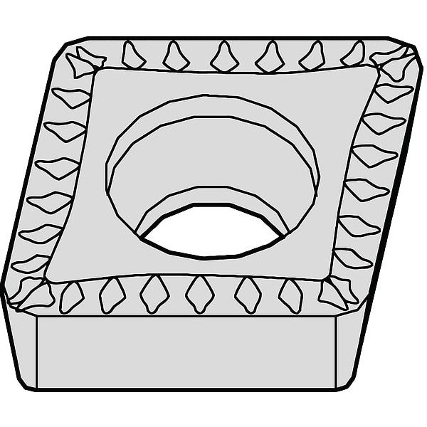 Diamond Turning Insert, Diamond, 3/8 in, CCMT, 80  Degrees, 1/64 in