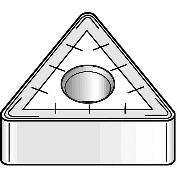 Triangle Turning Insert, Triangle, 5/8 in, TNMM, 0.0937 in, Carbide