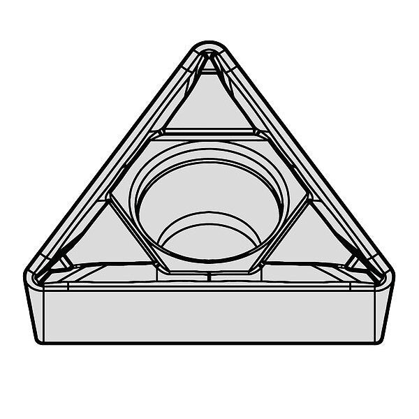 Triangle Turning Insert, Triangle, 1/4 in, TCMT, 0.0156 in, Cermet