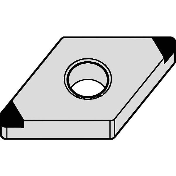 Diamond Turning Insert, Diamond, 3/8 in, DCMW, 55  Degrees, 1/64 in, Diamond