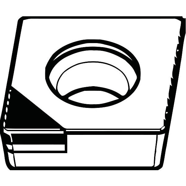 Diamond Turning Insert, Diamond, 3/8 in, CCGW, 80  Degrees, 1/32 in, Diamond