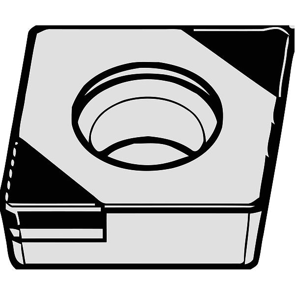 Diamond Turning Insert, Diamond, 3/8 in, CCGW, 80  Degrees, 1/32 in