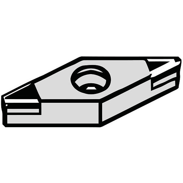 Diamond Turning Insert, Diamond, 3/8 in, VBGW, 35  Degrees, 1/32 in