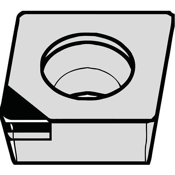 Diamond Turning Insert, Diamond, 1/4 in, CPGW, 80  Degrees, 1/32 in, Diamond