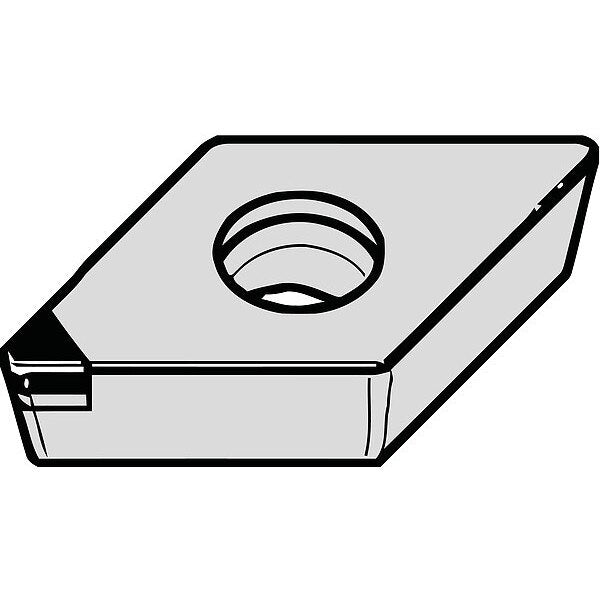 Diamond Turning Insert, Diamond, 3/8 in, DCGW, 55  Degrees, 1/64 in, Diamond