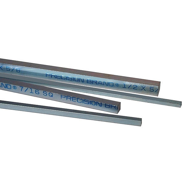 Machine Key, Square End, Steel, 12 in L, 3/16 in Sq, 6 PK