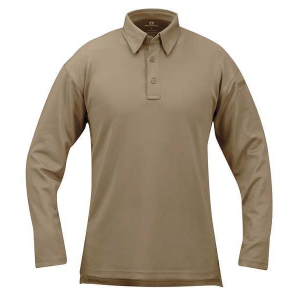 Tactical Polo, 4XL, Long Sleeve, Silver Tan