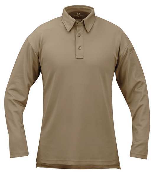 Tactical Polo, 5XL, Long Sleeve, Silver Tan