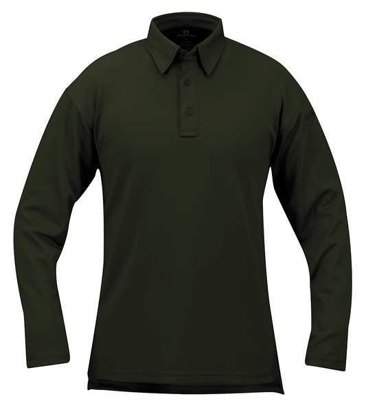 Tactical Polo, 2XL, Long Sleeve, Green