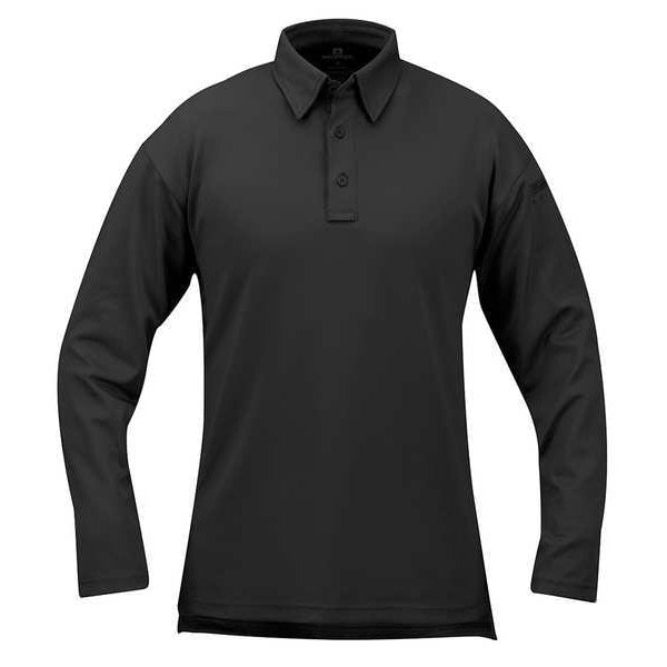 Tactical Polo, 5XL, Long Sleeve, Black